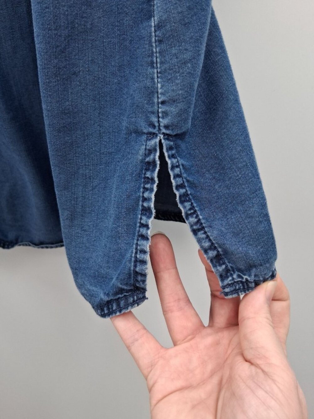 Coldwater Creek Blue Chambray Lyocell Button-Front Tunic Size 1X - Picture 8 of 12